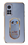Eiroo Baby Panda Xiaomi Mi 10T Standl Mavi Silikon Klf