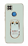 Eiroo Baby Panda Xiaomi Redmi 9C Standl Yeil Silikon Klf