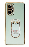 Eiroo Baby Panda Xiaomi Redmi Note 10 Pro Standl Yeil Silikon Klf