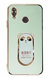 Eiroo Baby Panda Xiaomi Redmi Note 7 Standl Yeil Silikon Klf