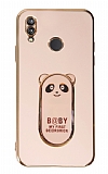 Eiroo Baby Panda Xiaomi Redmi Note 7 Standl Pembe Silikon Klf