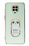 Eiroo Baby Panda Xiaomi Redmi Note 9 Pro Standl Yeil Silikon Klf