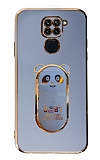 Eiroo Baby Panda Xiaomi Redmi Note 9 Standl Mavi Silikon Klf