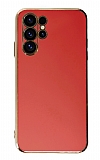 Eiroo Borderline Samsung Galaxy S23 Ultra Kamera Korumal Krmz Silikon Klf