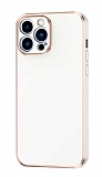 Eiroo Borderline iPhone 14 Pro Max Kamera Korumal Beyaz Silikon Klf