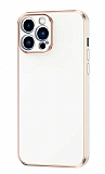 Eiroo Borderline iPhone 12 Pro Kamera Korumal Beyaz Silikon Klf