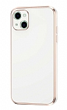 Eiroo Borderline iPhone 13 Kamera Korumal Beyaz Silikon Klf