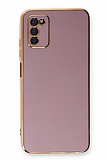 Eiroo Borderline Samsung Galaxy A03s Kamera Korumal Mor Silikon Klf