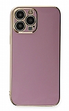 Eiroo Borderline iPhone 13 Pro Max Kamera Korumal Mor Silikon Klf