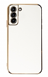 Eiroo Borderline Samsung Galaxy S21 Plus Kamera Korumal Beyaz Silikon Klf