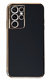Eiroo Borderline Samsung Galaxy S21 Ultra Kamera Korumal Siyah Silikon Klf