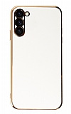 Eiroo Borderline Samsung Galaxy S23 Kamera Korumal Beyaz Silikon Klf