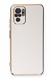 Eiroo Borderline Xiaomi Redmi Note 10S Kamera Korumal Beyaz Silikon Klf