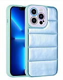 Eiroo Bubble Color iPhone 12 Pro Mavi Silikon Klf