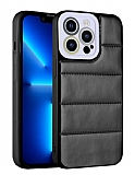 Eiroo Bubble Color iPhone 13 Pro Max Siyah Silikon Klf