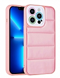 Eiroo Bubble Color iPhone 13 Pro Pembe Silikon Klf