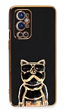 Eiroo Bulldog OnePlus 9 Pro Standl Siyah Silikon Klf