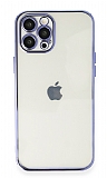 Eiroo Camera Protect iPhone 12 Pro Max 6.7 in Kamera Korumal Mor Silikon Klf