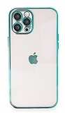 Eiroo Camera Protect iPhone 12 Pro Max 6.7 in Kamera Korumal Yeil Silikon Klf