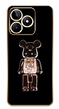 Eiroo Candy Bear Realme C53 Standl Kamera Korumal Siyah Silikon Klf