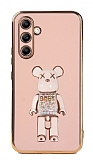 Eiroo Candy Bear Samsung Galaxy A54 Standl Pembe Silikon Klf