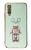 Eiroo Candy Bear Samsung Galaxy A70 Standl Yeil Silikon Klf