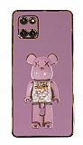 Eiroo Candy Bear Samsung Galaxy Note 10 Lite Standl Mor Silikon Klf