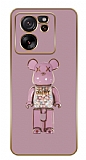 Eiroo Candy Bear Xiaomi 13T Pro Standl Kamera Korumal Mor Silikon Klf