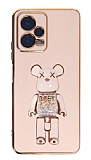 Eiroo Candy Bear Xiaomi Poco X5 5G Standl Pembe Silikon Klf