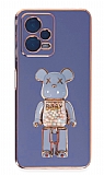 Eiroo Candy Bear Xiaomi Poco X5 5G Standl Mavi Silikon Klf