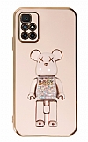 Eiroo Candy Bear Xiaomi Redmi 10 2022 Standl Pembe Silikon Klf