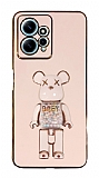 Eiroo Candy Bear Xiaomi Redmi Note 12 4G Standl Pembe Silikon Klf