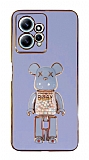Eiroo Candy Bear Xiaomi Redmi Note 12 4G Standl Mavi Silikon Klf