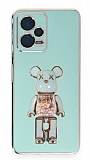 Eiroo Candy Bear Xiaomi Redmi Note 12 5G Standl Yeil Silikon Klf