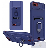 Eiroo Card Magnet iPhone 6 Plus / 6S Plus Kartlkl Lacivert Silikon Klf