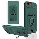 Eiroo Card Magnet iPhone 6 Plus / 6S Plus Kartlkl Yeil Silikon Klf