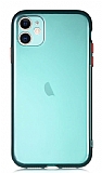 Eiroo Color Button iPhone 11 Yeil Silikon Klf