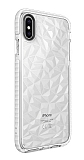 Eiroo Color Crystal iPhone XS Max Beyaz Silikon Klf