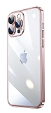 Eiroo Color Frame iPhone 14 Pro Max Kamera Korumal Rose Gold Silikon Klf