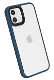 Eiroo Contrast iPhone 11 Lacivert Silikon Klf
