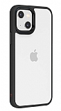 Eiroo Contrast iPhone 13 Siyah Silikon Klf