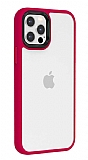 Eiroo Contrast iPhone 13 Pro Max Krmz Silikon Klf