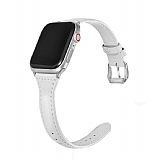 Eiroo Deluxe Apple Watch SE Beyaz Gerek Deri Kordon 40mm