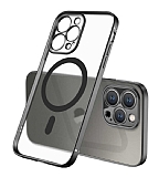 Eiroo Gbox iPhone 12 Pro Max Macsafe zellikli Kamera Korumal Siyah Silikon Klf