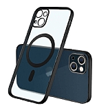 Eiroo Gbox iPhone 13 Macsafe zellikli Kamera Korumal Siyah Silikon Klf