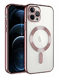 Eiroo Gbox iPhone 13 Pro Max Macsafe zellikli Kamera Korumal Rose Gold Silikon Klf
