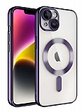 Eiroo Gbox iPhone 14 Plus Macsafe zellikli Kamera Korumal Mor Silikon Klf