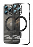 Eiroo Gbox iPhone 14 Pro Max Macsafe zellikli Kamera Korumal Siyah Silikon Klf