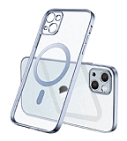Eiroo Gbox iPhone 15 Magsafe zellikli Kamera Korumal Mavi Silikon Klf