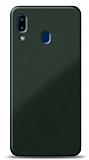 Eiroo Glass Samsung Galaxy A20S Silikon Kenarl Cam Koyu Yeil Klf